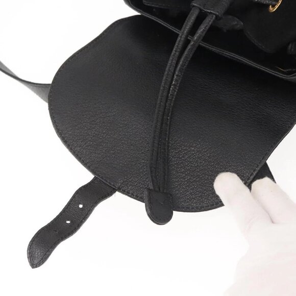 GUCCI Bamboo Backpack Suede Black Gold 003 2058 016 Auth BA5937 - Picture 11 of 15